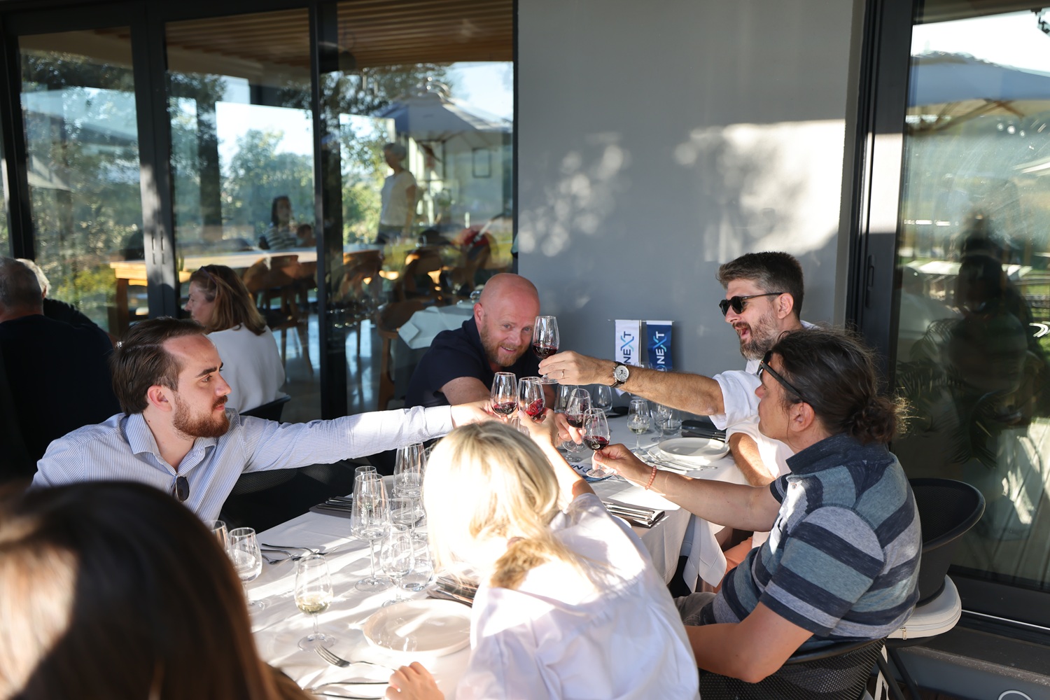 Members enjoying the Urla wine tasting